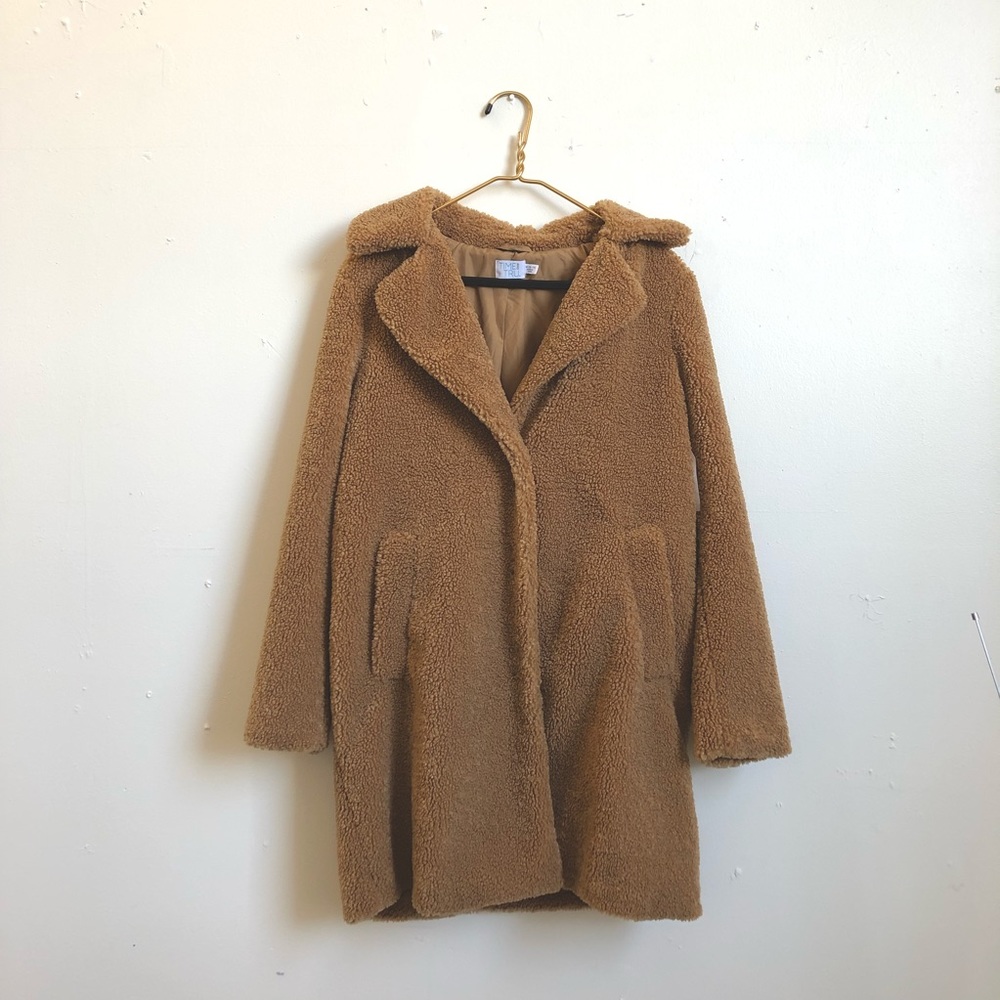 Mid-length teddy jacket